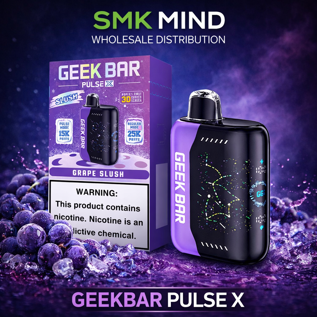 GEEKBAR PULSE X 25000 Puffs Disposable Vape Grape Slush 5CT/Box