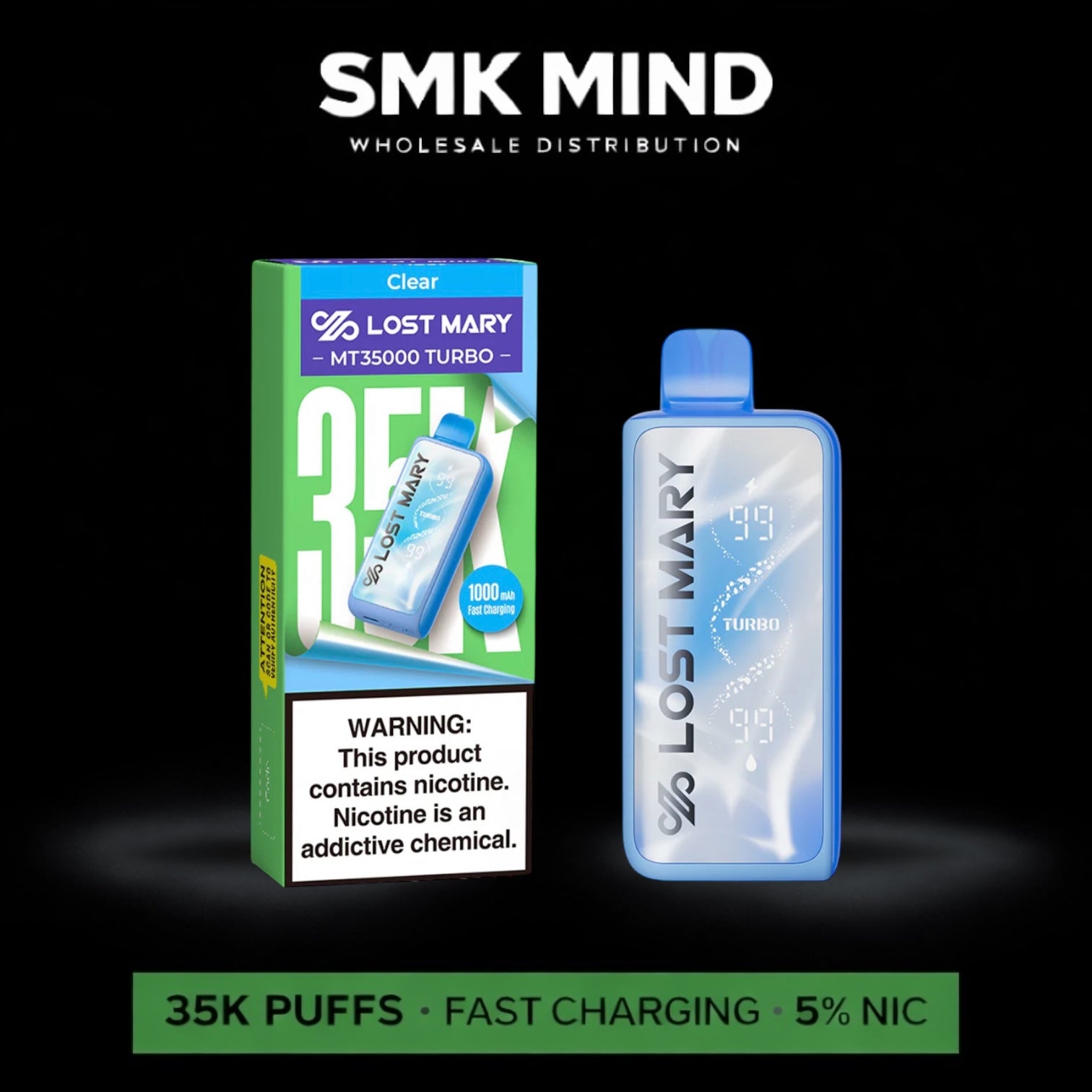 Lost Mary MT35k Turbo Disposable Clear 5CT/Box