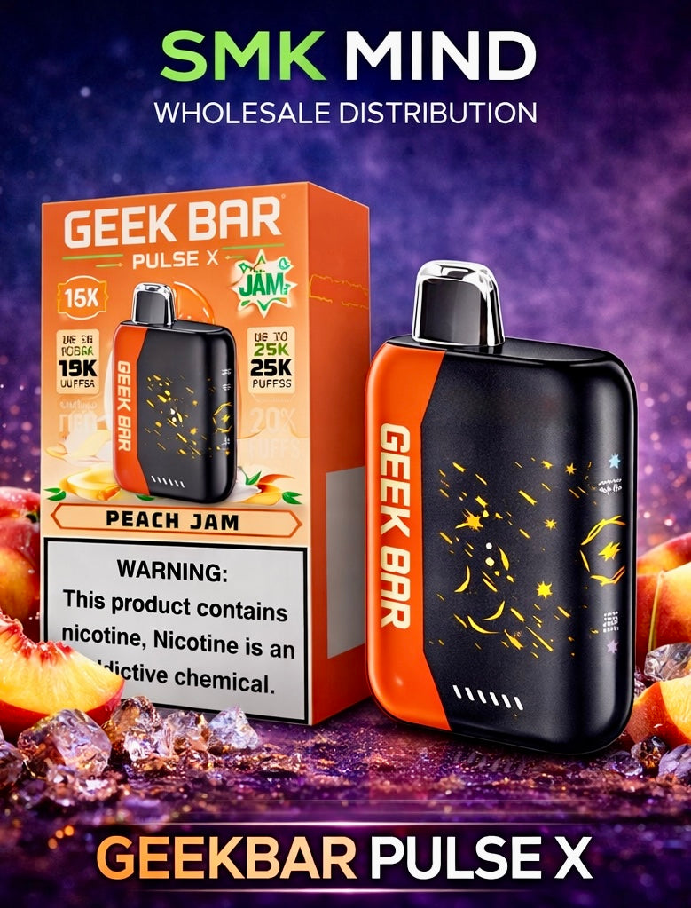 GEEKBAR PULSE X 25000 Puffs Disposable Vape Peach Jam 5CT/Box