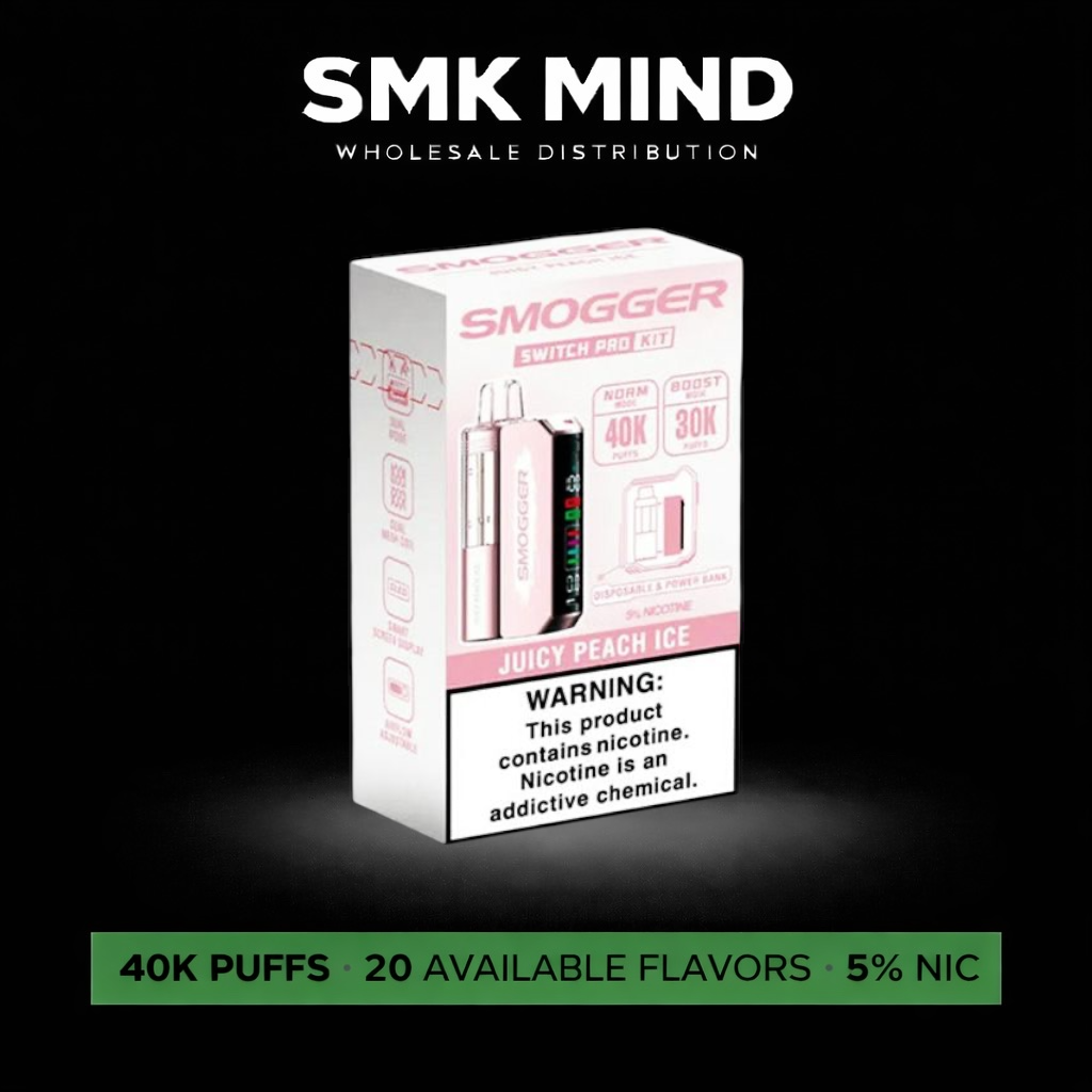 Smogger Switch Pro Kit 40K Puffs Juicy Peach Ice  5CT/Box