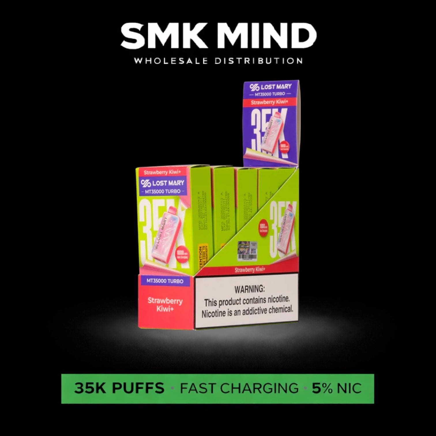 Lost Mary MT35k Turbo Disposable Strawberry Kiwi 5CT/Box