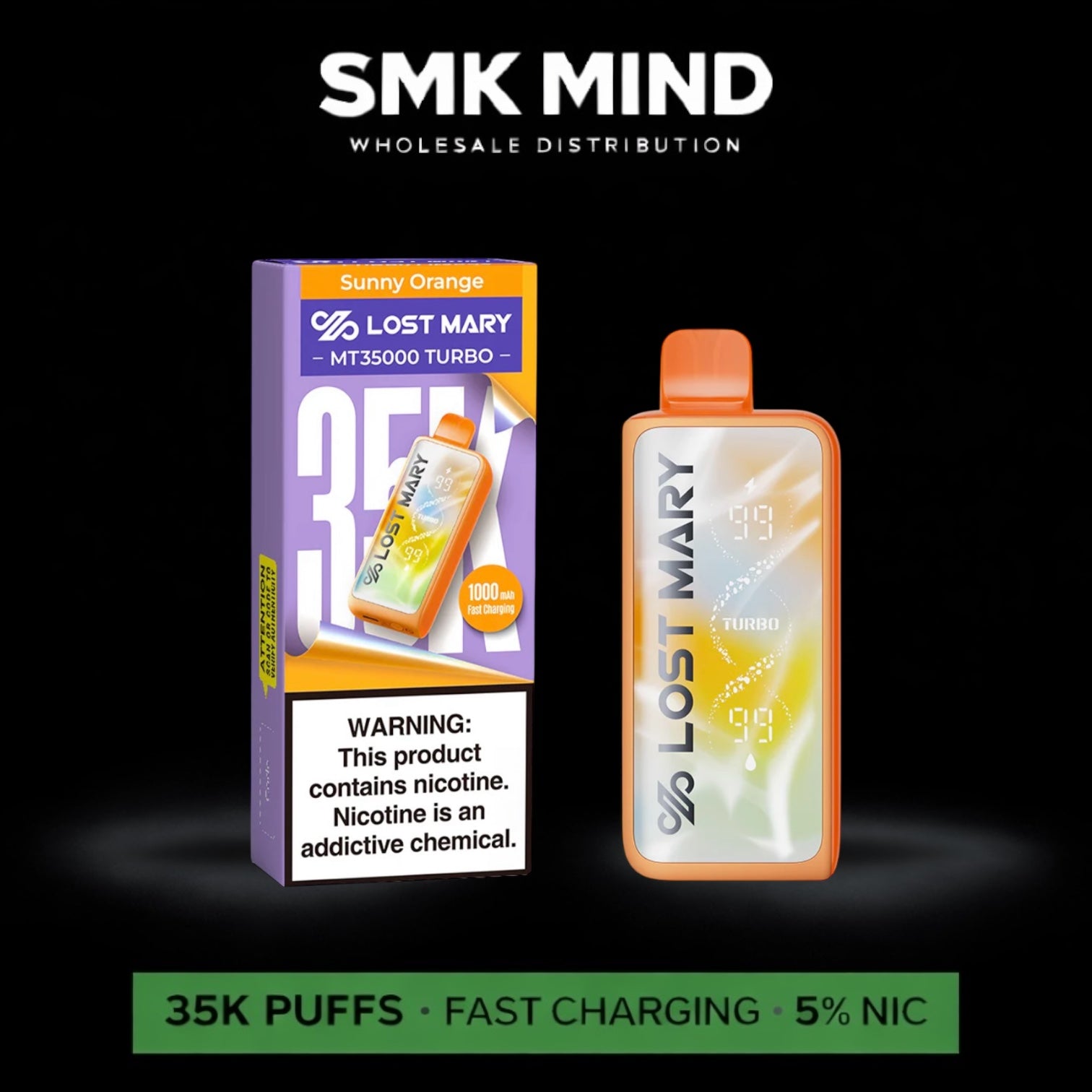 Lost Mary MT35k Turbo Disposable Sunny Orange 5CT/Box
