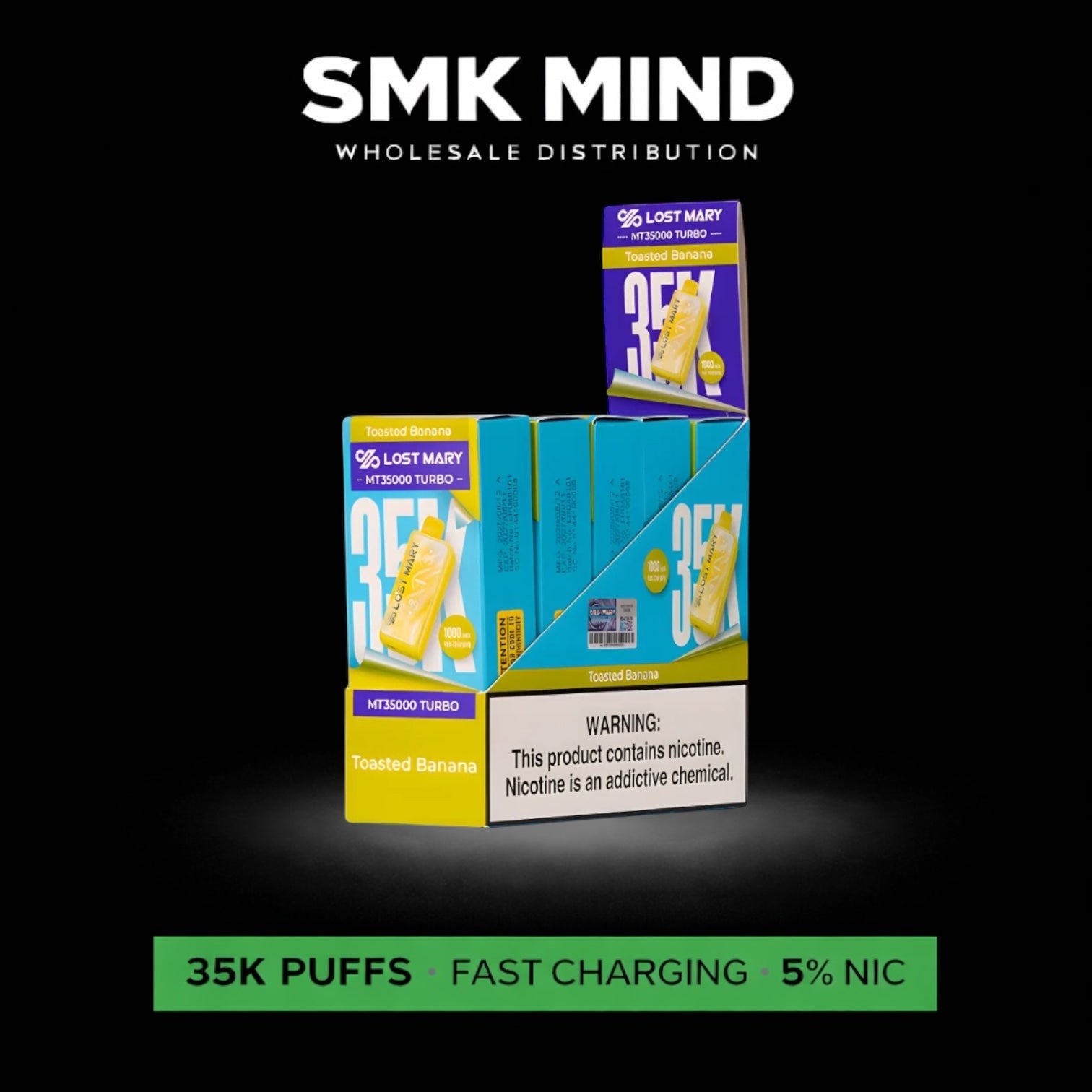 Lost Mary MT35k Turbo Disposable Toasted Banana 5CT/Box