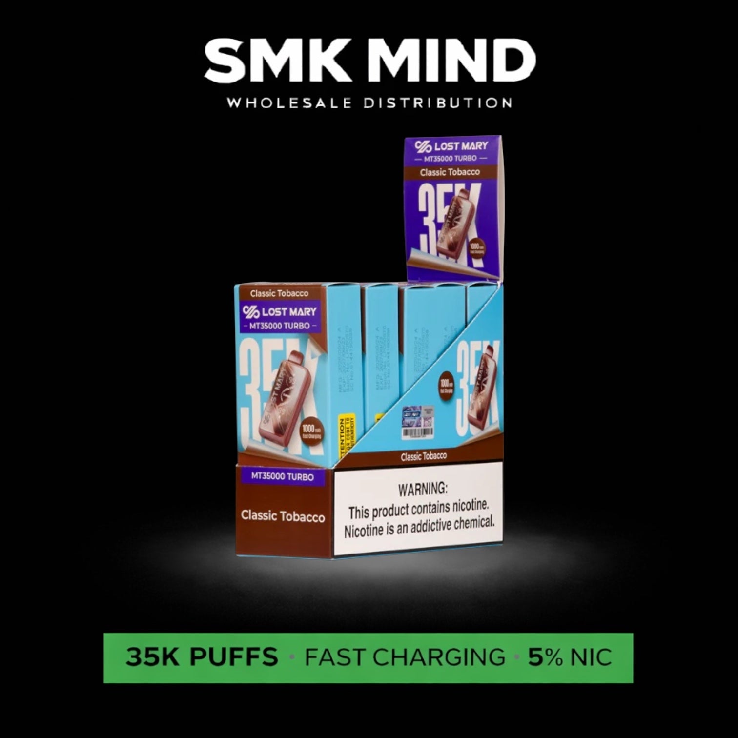 Lost Mary MT35k Turbo Disposable Classic Tobacco 5CT/Box