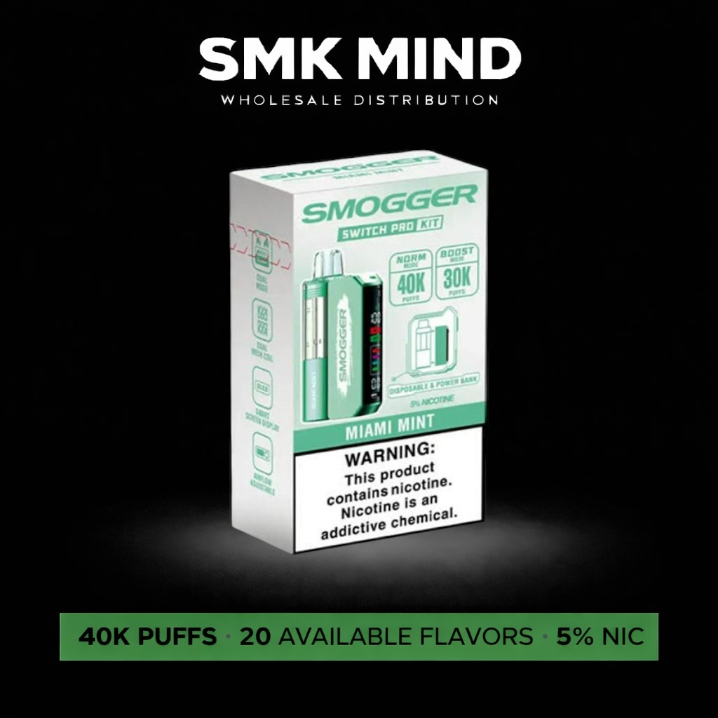 Smogger Switch Pro Kit 40K Puffs Disposable Vape Miami Mint 5CT/Box