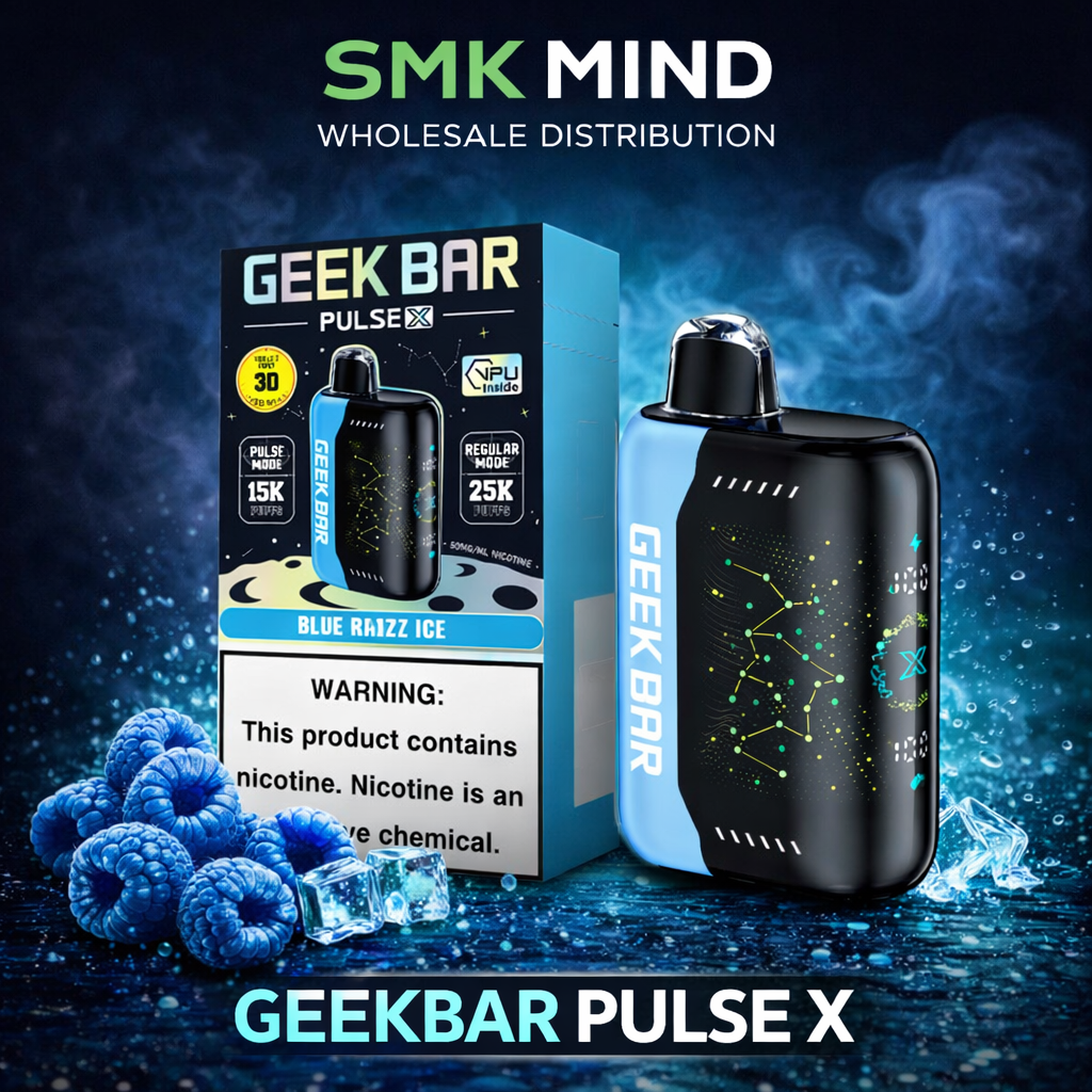 GEEKBAR PULSE X 25000 Puffs Disposable Vape Blue Razz Ice 5CT/Box