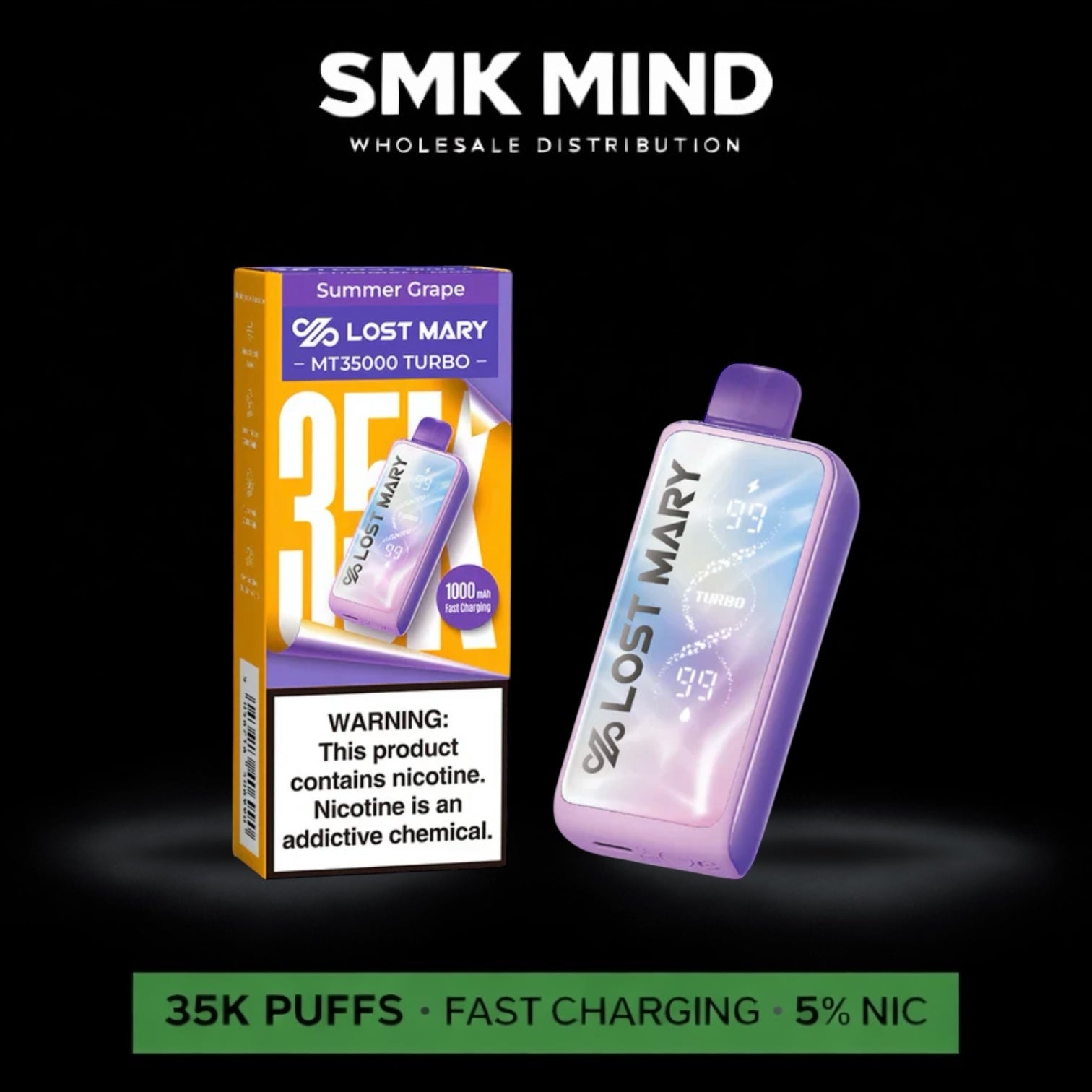 Lost Mary MT35k Turbo Disposable Summer Grape 5CT/Box