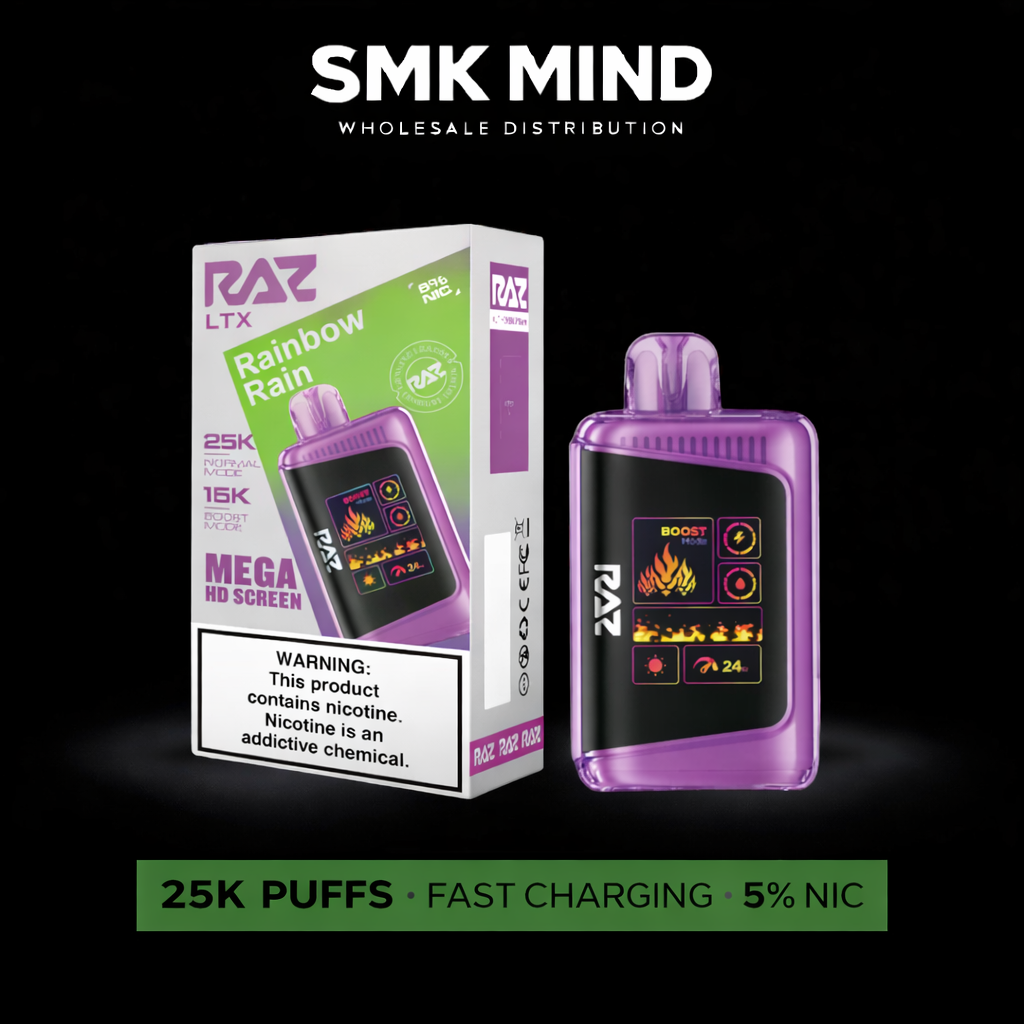 RAZ LTX DC25000 Disposable Vape
Rainbow Rain 5CT/Box
