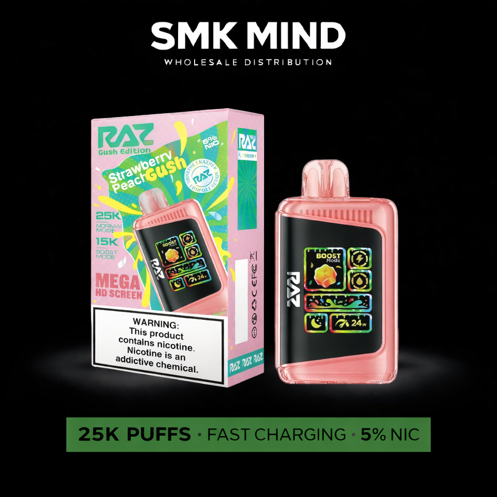 RAZ LTX DC25000 Disposable Vape
Strawberry Peach Gush 5CT/Box