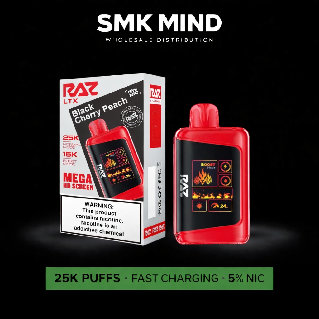 RAZ LTX DC25000 Disposable Vape
Black Cherry Peach 5CT/Box