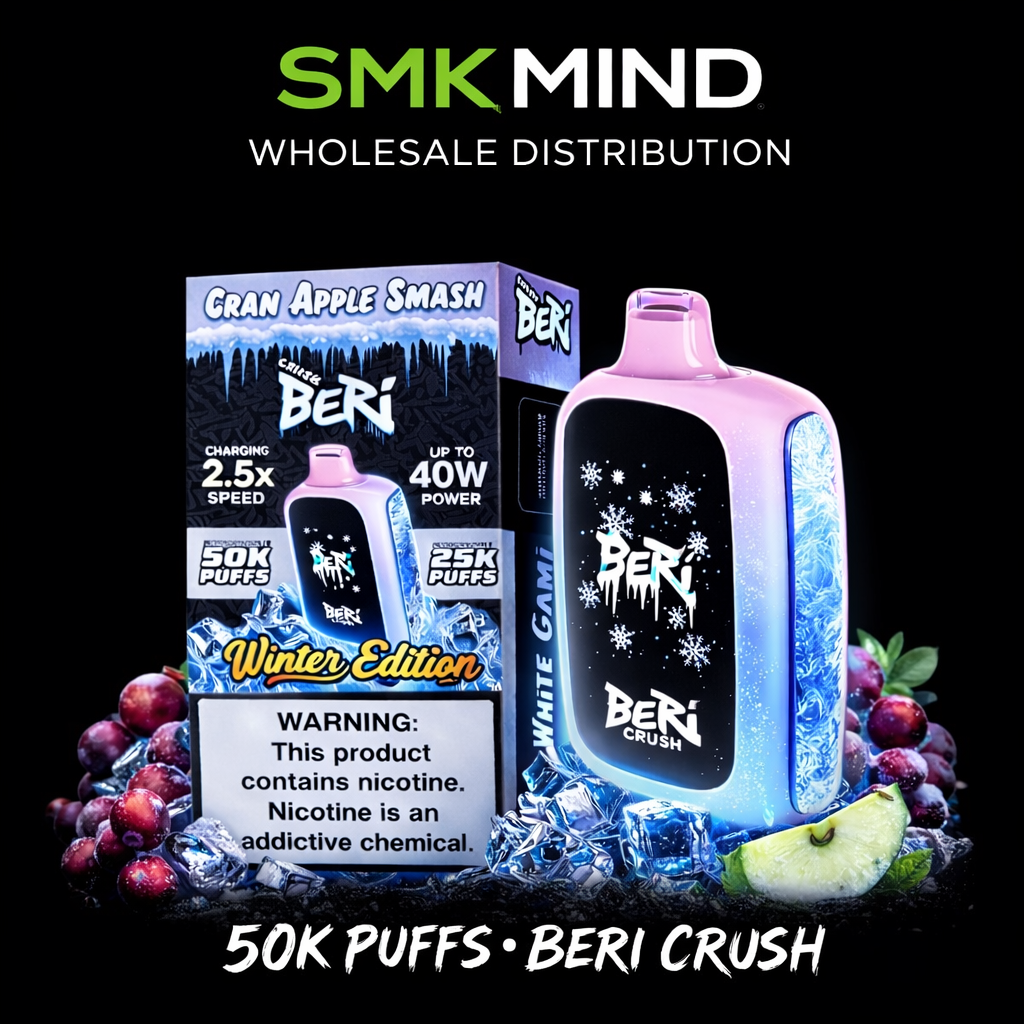 BERI CRUSH 50K Puffs Disposable Vape Cran Apple Smash 5CT/Box