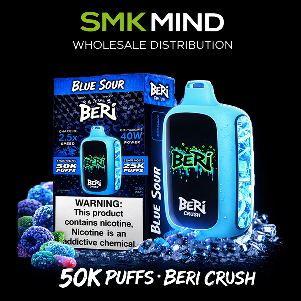 BERI CRUSH 50K Puffs Disposable Vape Blue Sour 5CT/Box