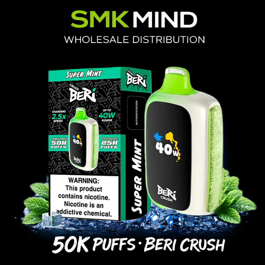 BERI CRUSH 50K Puffs Disposable Vape Super Mint 5CT/Box
