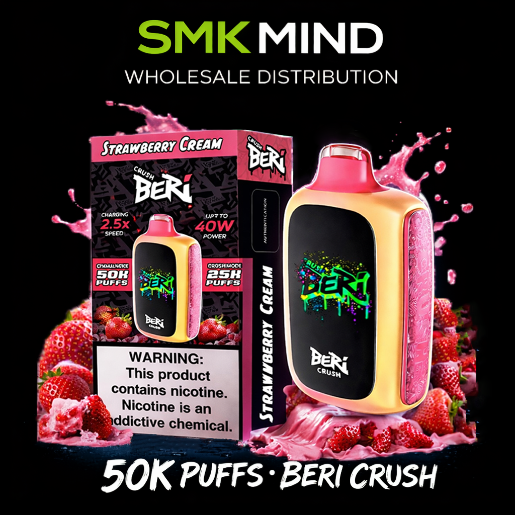 BERI CRUSH 50K Puffs Disposable Vape Strawberry Cream 5CT/Box