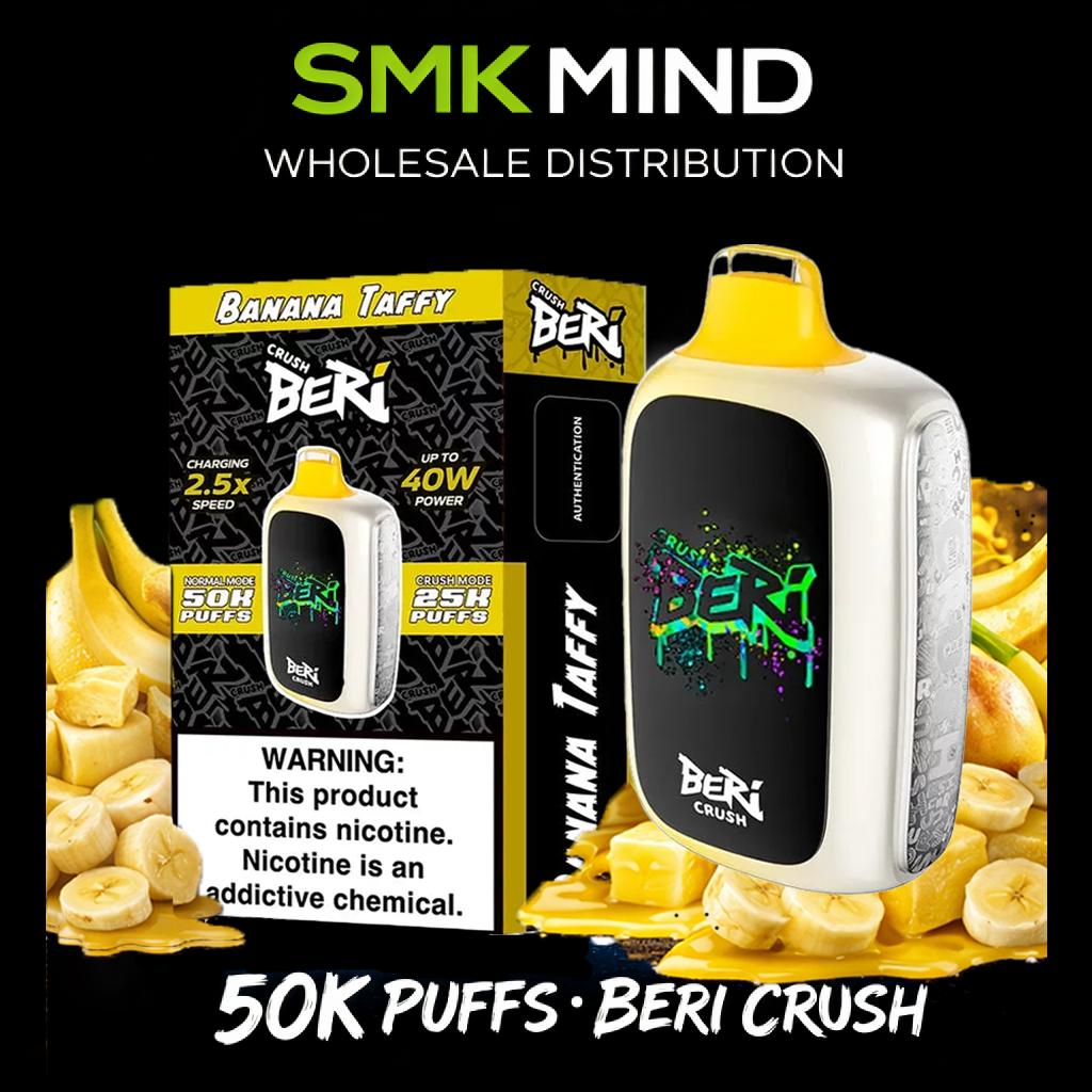 BERI CRUSH 50K Puffs Disposable Vape Banana Taffy 5CT/Box