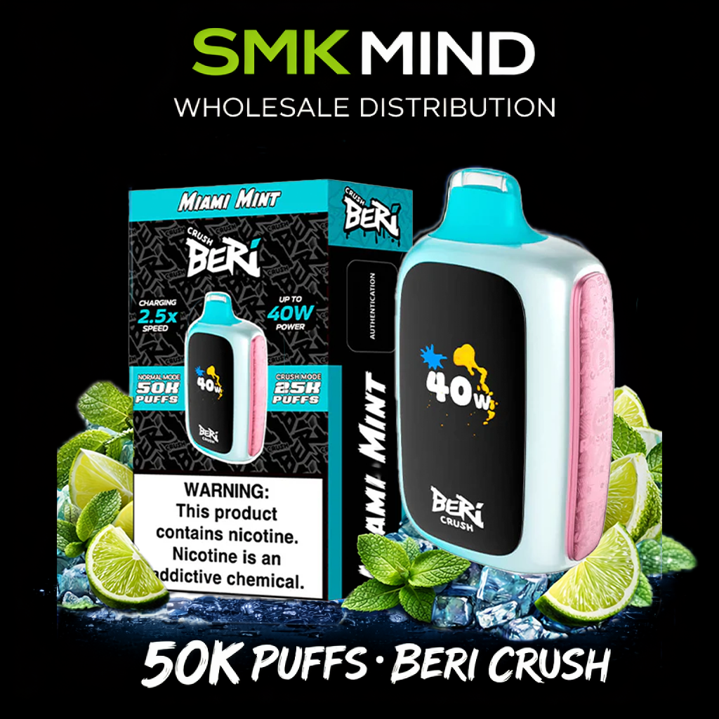 BERI CRUSH 50K Puffs Disposable Vape Miami Mint 5CT/Box