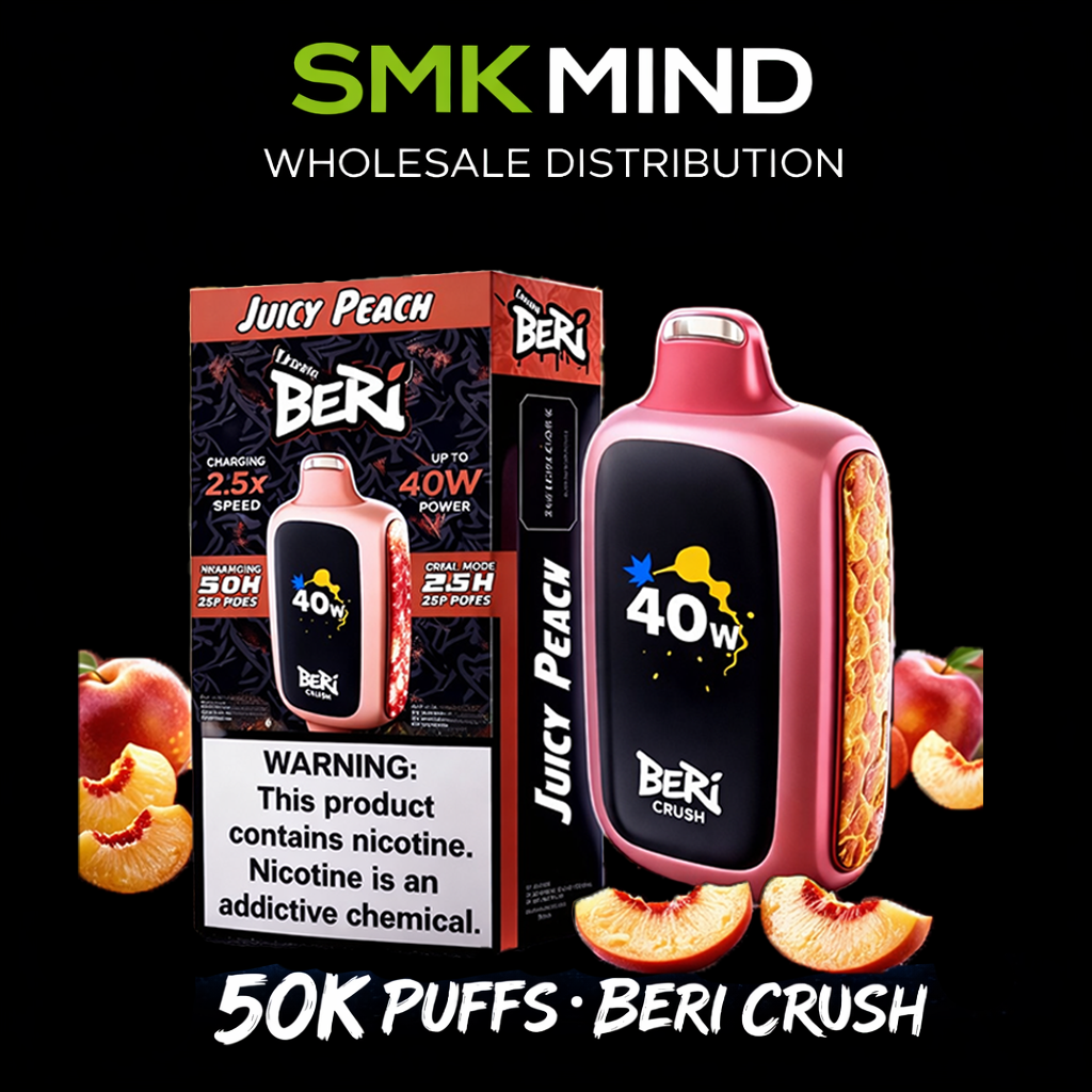 BERI CRUSH 50K Puffs Disposable Vape Juicy Peach 5CT/Box