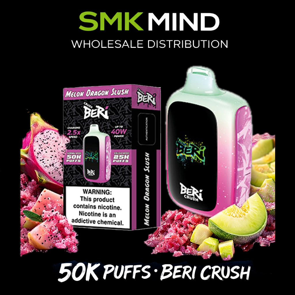 BERI CRUSH 50K Puffs Disposable Vape Melon Dragon Slush 5CT/Box