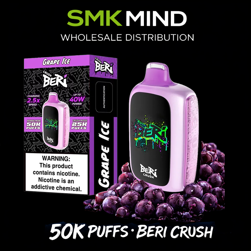 BERI CRUSH 50K Puffs Disposable Vape Grape Ice 5CT/Box