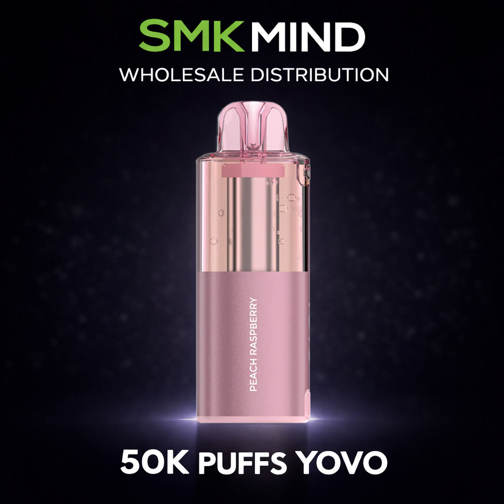 YOVO JB50K Puffs Disposable Vape Pod Peach Raspberry 5CT/BOX