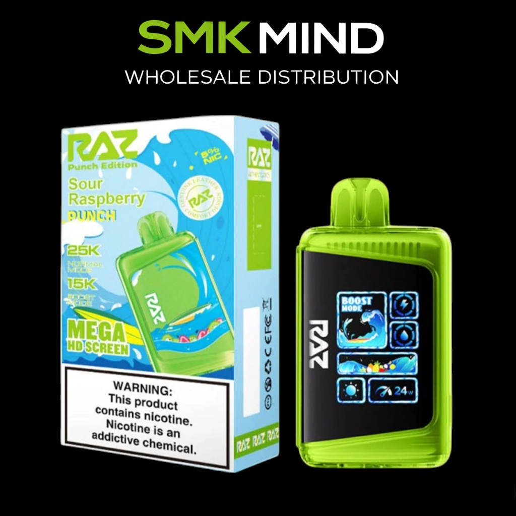 RAZ LTX DC25000 Disposable Vape
Sour Raspberry Punch Edition 5CT/Box