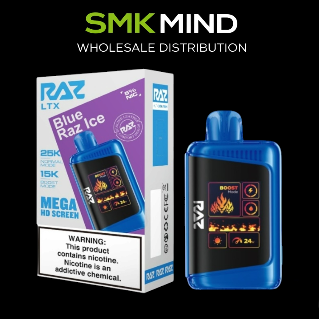 RAZ LTX DC25000 Disposable Vape
Blue Raz Ice 5CT/Box